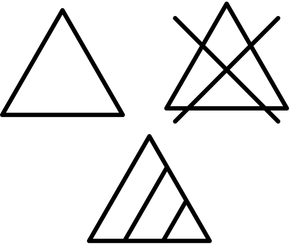 Símbolo de alvejamento de tecido ou peça de roupa